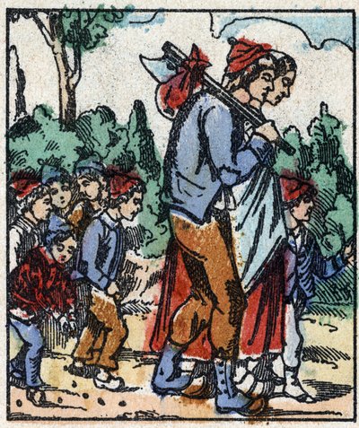 Ilustrace příběhu „Le petit poucet“ od Charlese Perraulta. Dřevoryt Imaging Pellerin - Epinal, sd. Konec 19. století (rytina) od French School