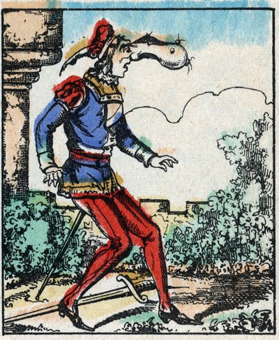 Ilustrace příběhu „The Adventures of Grand Flandrin““ Dřevoryt od Imaging Pellerin - Epinal, sd. Konec 19. století. od French School