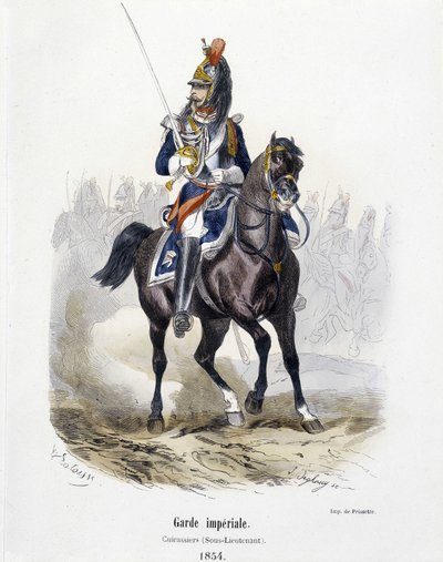 Císařská garda: Kyrysníci v roce 1854 – v „Armádní historii““ od A. Barbiera od French School