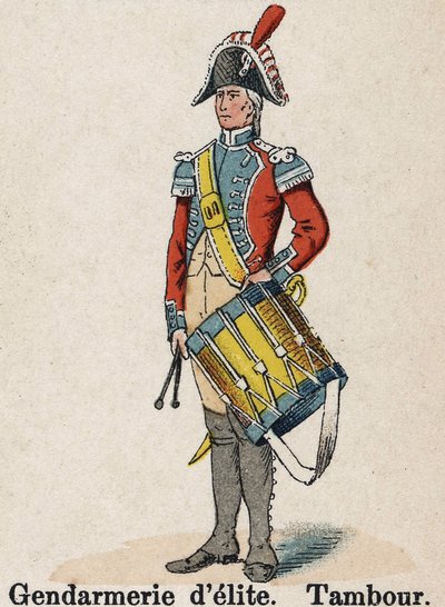 Imperial Guard Napoleon I: Elite Gendarmerie - Drum. Talíř z knihy Les Uniforms de l