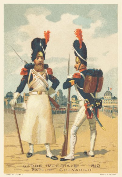 Císařská garda, Sapeur a Grenadier v roce 1810 od French School