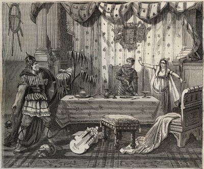 V roce 978 Lothaire (941-986), král franků (Lothair) vstoupil do paláce Otty II Svaté říše (955-983) a jeho manželky Theophano nebo Theophanu nebo Theophania Skleraina (655-991) v Cáchách, ale císařské rodině se podařilo zachytit. ilustrace i od French School