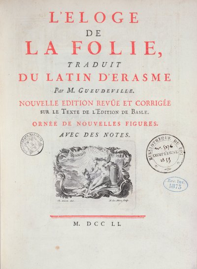 In Praise of Folly, 1751 (tištěný papír) od French School