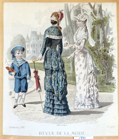 V parku, z Revue de la Mode, 1881 od French School