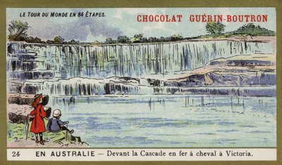 Před Horseshoe Falls, Victoria, Austrálie (chromolitho) od French School