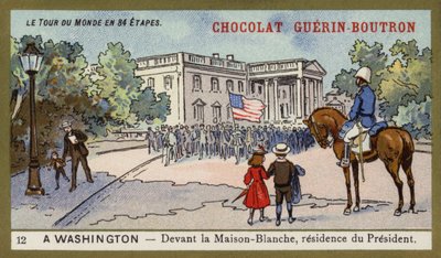 Před Bílým domem, sídlem prezidenta, Washington DC (chromolitho) od French School