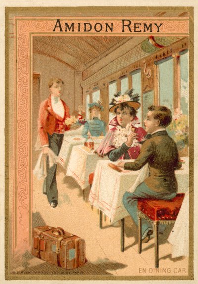 V jídelním voze (chromolitho) od French School