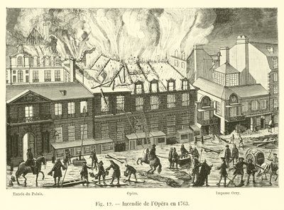 Požár v opeře v roce 1763 od French School