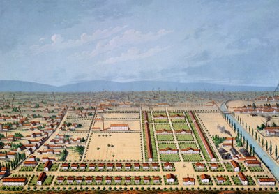 Plán průmyslového bydlení v Mulhouse, Francie, 1846 od French School