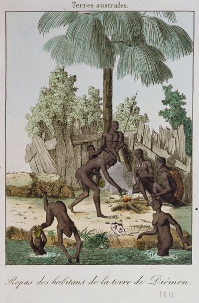 Obyvatelé Diemenu připravují jídlo, 1811 od French School