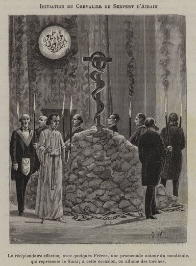 Zasvěcení rytíře drzého hada (rytina) od French School