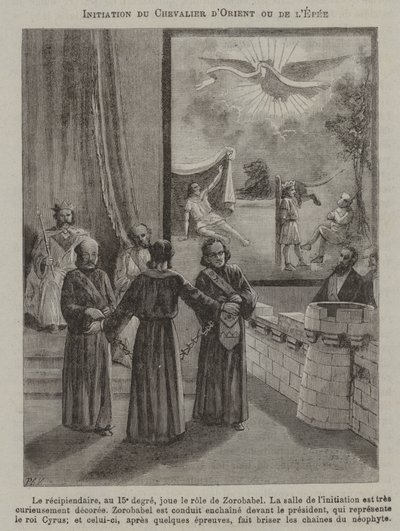 Zasvěcení rytíře meče nebo rytíře Východu (rytina) od French School