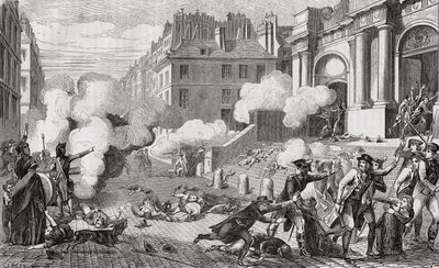 Povstání dne 13. Vendemiaire, rok IV, 5. října 1795, z „Histoire de la Revolution Francaise“ od Louise Blanca (1811-82) od French School