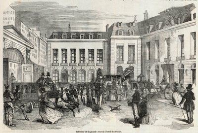 Interiér velkého nádvoří Hôtel des Postes v Paříži - rytina v „Tableau-de-Paris“ od Edmonda Texiera 1852 od French School