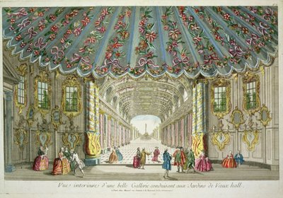 Interiér galerie vedoucí do zahrad Vauxhall od French School