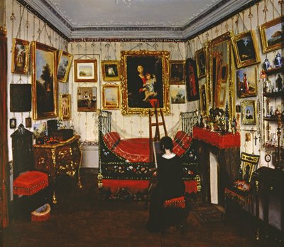 Interiér pokoje s obrazem paní, 1850 od French School