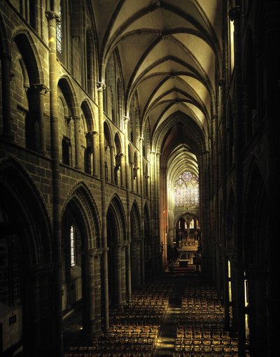 Vnitřní pohled na Cathedrale Saint Samson (Saint-Samson) Dol de Bretagne (Dol-de-Bretagne) (Ille et Vilaine) od French School