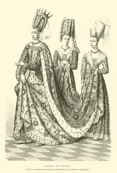 Isabeau Bavorská (rytina) od French School