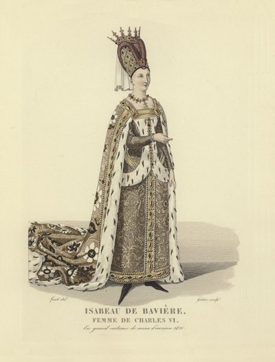 Isabeau Bavorská, manželka francouzského krále Karla VI od French School