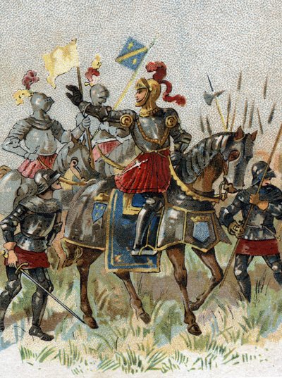 Italské války: Ludvík XII. (1462-1515), francouzský král, v bitvě u Agnadelu (Milán) v Itálii dne 14. května 1509. Chromolitografie. od French School