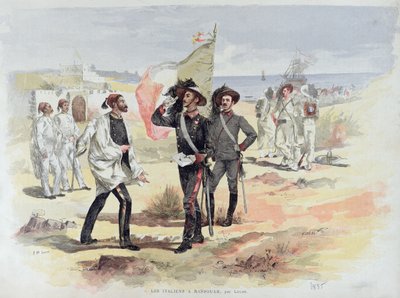 Italské jednotky okupující Massaoua, Eritrea v roce 1885 od French School