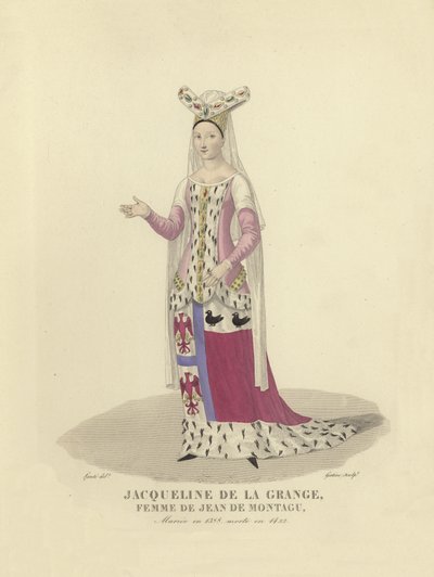 Jacqueline de la Grange, manželka Jeana de Montagu, poradce francouzského Karla V. a VI od French School