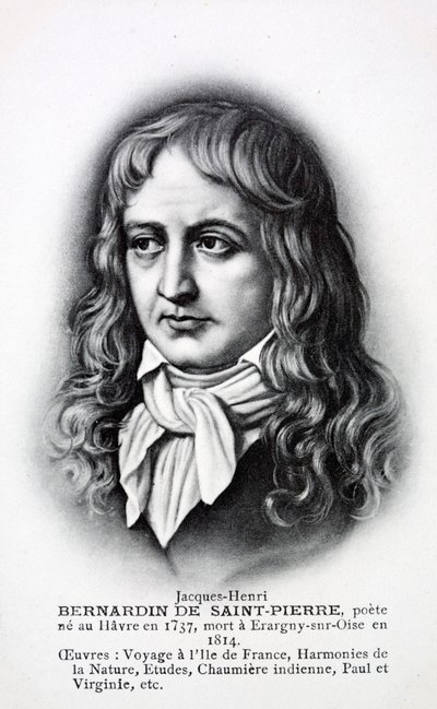 Jacques-Henri Bernardin de Saint-Pierre, francouzský spisovatel (litografie) od French School