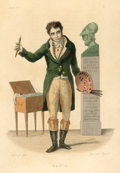 Jacques-Louis David (barevná rytina) od French School