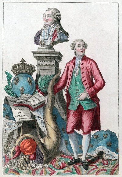 Jacques Necker (1732-1804) - Velký Necker, vaše moudrá rozvážnost, potěší naše srdce; přinášíš zpět hojnost, pod radostí Ludvíka XVI. - Roh hojnosti - od French School