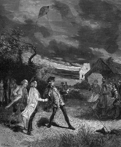 Jacques de Romas (1713-1776), francouzský fyzik, v roce 1752 experimentoval s drakem k zachycení atmosférického elektrolitu. od French School