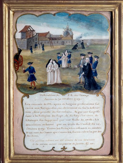 Jansenismus „“ Zničení opatství Port royal des champs (Port-Royal-des-Champs) v roce 1709 pro accustaion d
