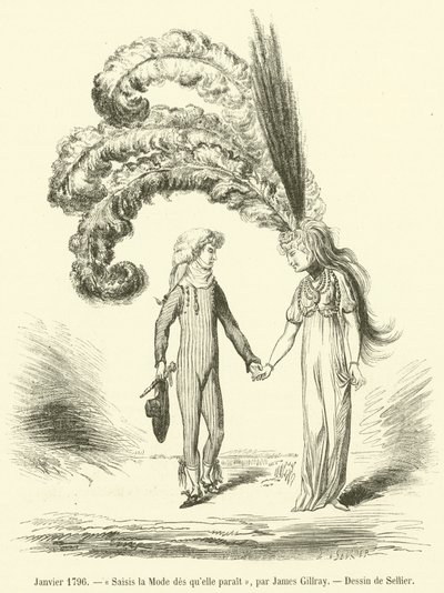 Leden 1796, Seize Fashion, jakmile se objeví (rytina) od French School
