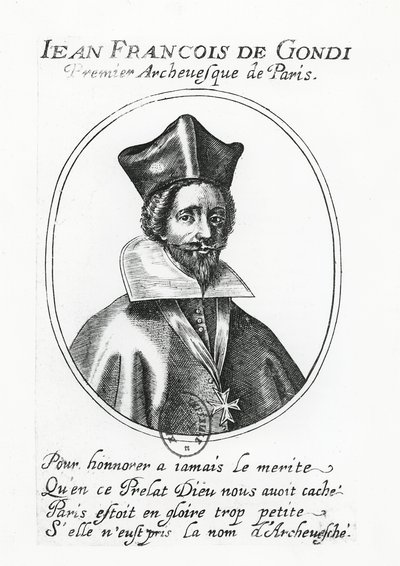 Jean-Francois de Gondi (rytina) od French School