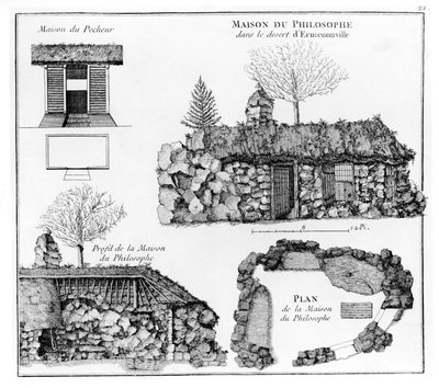 Jean-Jacques Rousseau Ermitáž v Ermenonville (viz také 430491) od French School