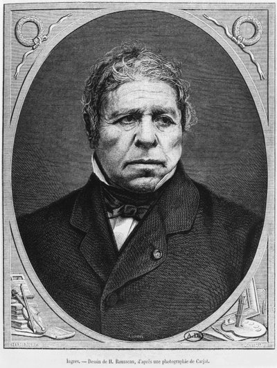 Jean Auguste Dominique Ingres (1780-1867) z fotografie Etienna Carjata (1828-1906) 1867 od French School