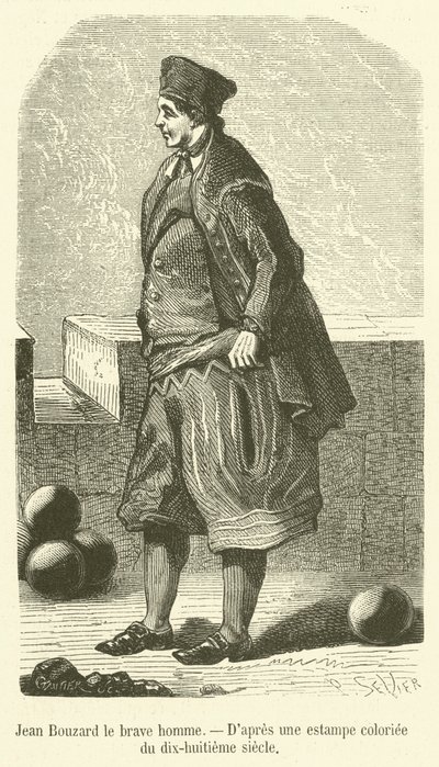 Jean Bouzard statečný muž (rytina) od French School