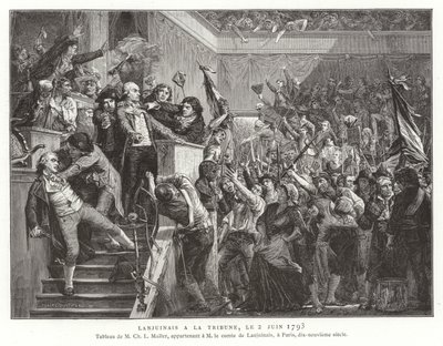 Jean Denis, comte Lanjuinais, na tribuně Konventu, Francouzská revoluce, 2. června 1793 od French School