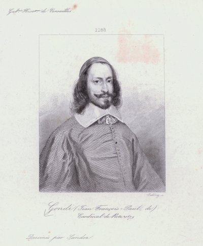 Jean Francois Paul de Gondi, kardinál de Retz, francouzský duchovní a agitátor v občanské válce Fronde (rytina) od French School