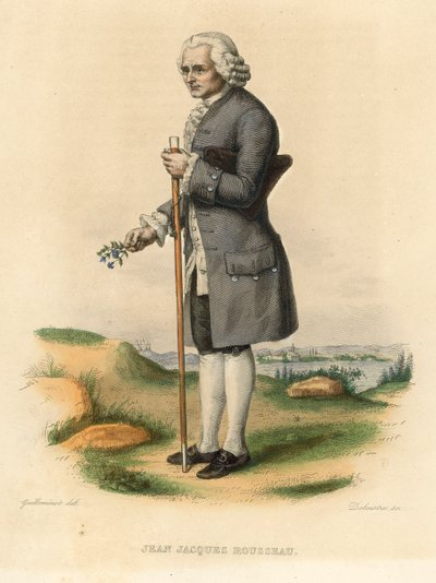 Jean Jacques Rousseau (barevná rytina) od French School