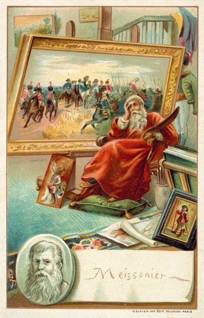 Jean Louis Ernest Meissonier , francouzský malíř (chromolitho) od French School