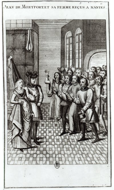 Jean de Bretagne (1293-1345) hrabě z Montfortu a jeho manželka jsou vítáni v Nantes od French School