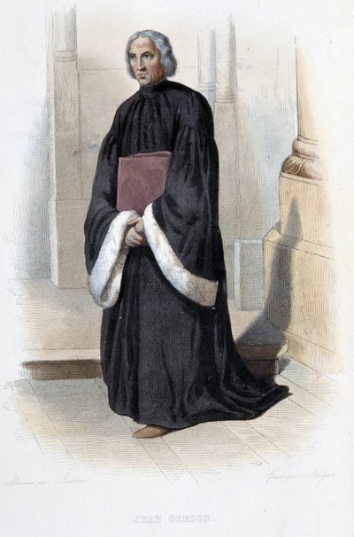 Jean de Gerson, francouzský kazatel a teolog (1363-1429) - v „“Le Plutarque francais““, od Mennechet, Paříž od French School