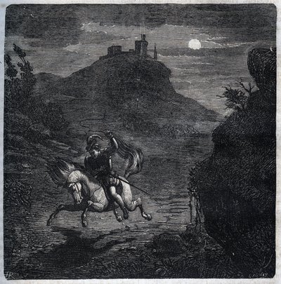 Jean de Laval Comte de Chateaubriant (Laval-Chateaubriant) (1486-1543) uprchl do Anglie poté, co zavraždil svou manželku Francoise de Foix, hraběnku z Chateaubriant (asi 1495-1537). Rytina z roku 1871 v „Histoire Des Cocus Celebres““ od Henryho de Kocka (1 od French School