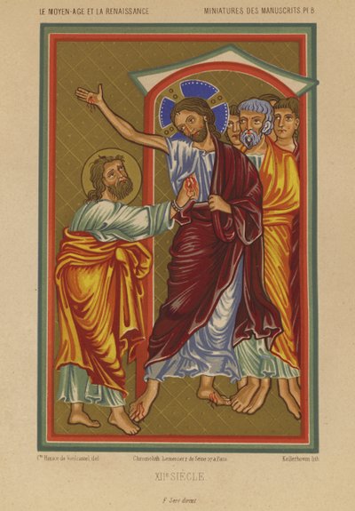 Ježíš Kristus nesoucí rány z ukřižování (chromolitho) od French School