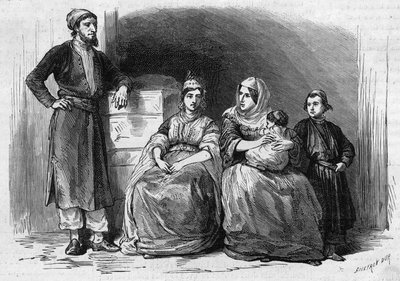 Židovská populace Tetouan (Tetuan) v Maroku: členové židovské rodiny od French School