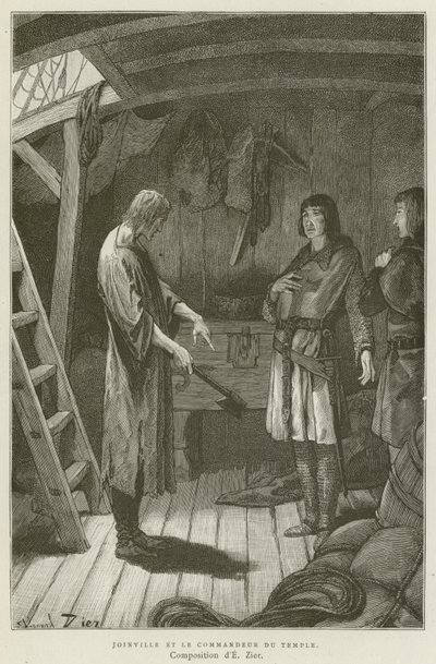 Joinville And The Commander Of The Temple (rytina) od French School