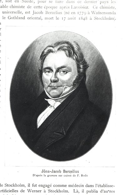 Jons Jakob Berzelius (1779-1848) podle rytiny F. Bolta od French School