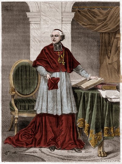 Joseph Fesch (1763-1839), francouzský kardinál - rytina 1879 - Portrét kardinála Josepha Fesche, strýce Napoleona Bonaparta (1763-1839) - v „Dějinách impéria po historii konzulátu“ od Adolphe Thierse - 1879 - soukromá sbírka od French School