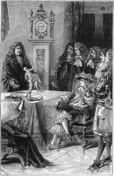 Joseph Guichard (Joseph Guichard) Du Verney (Duverney) (1648-1730) předávající lekón anatomie vévodovi burgundskému Louisi z Francie (1682-1712). 18. století. Rytina z roku 1878. od French School