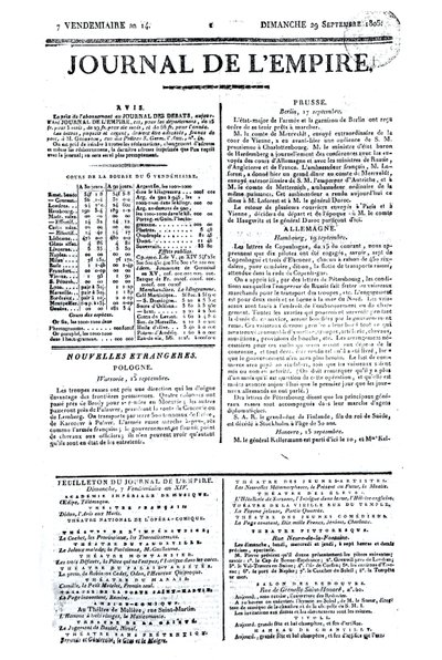 Journal de lEmpire, 29. září 1805 (tisk) od French School